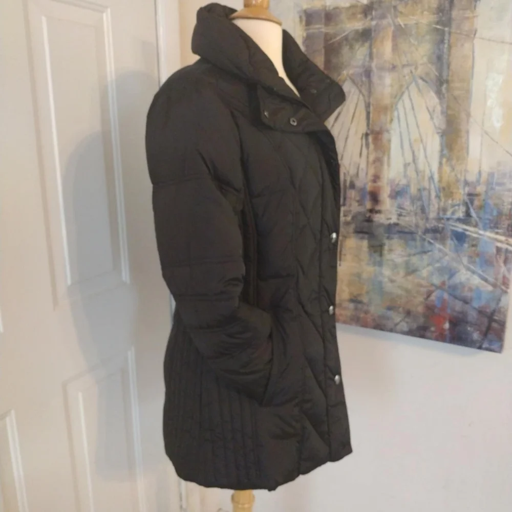 London Fog Diamond Pattern Down Puffer Coat Black Size M